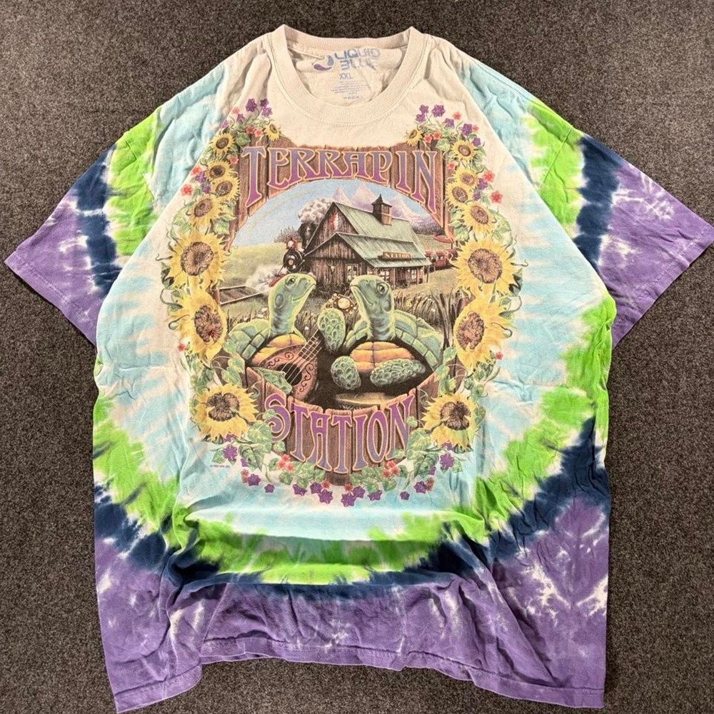 Vintage 1999 Liquid Blue Grateful Dead Terrapin Station Tie Dye T Shirt XXL